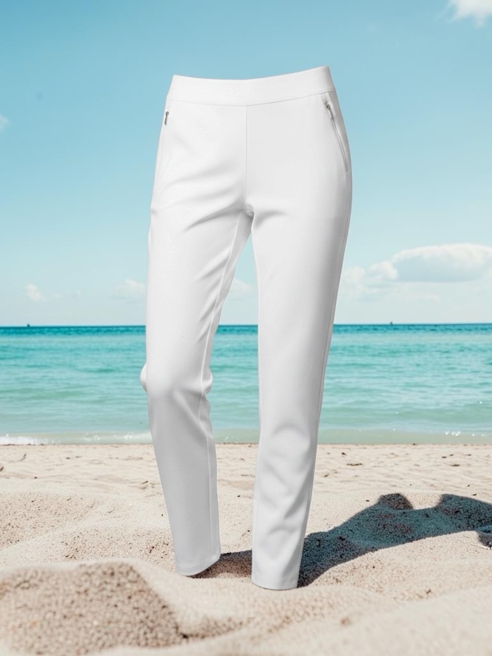 Athleta White Pull-On Straight Leg Pants